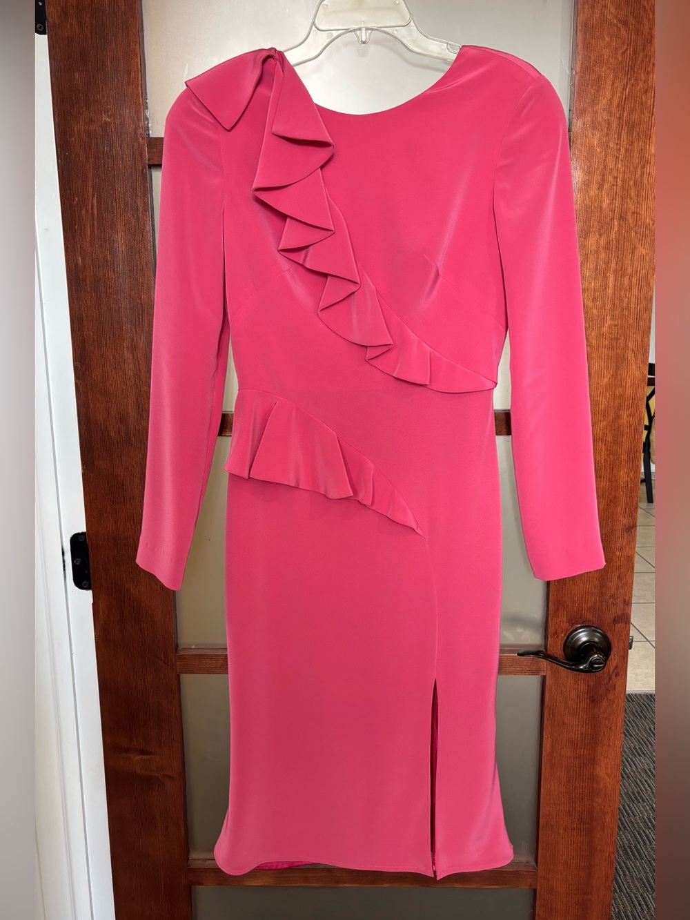Frascara Long-Sleeve Ruffle Midi Dress